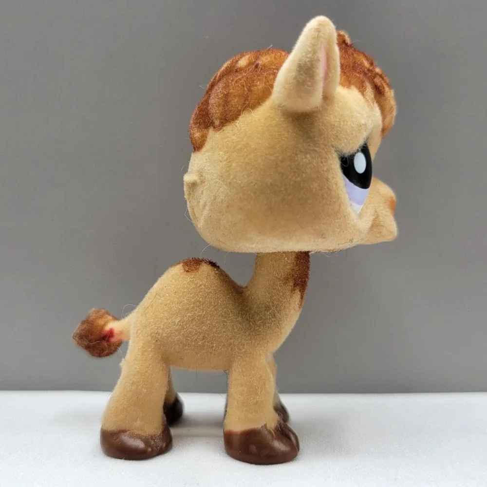 Littlest Pet Shop LPS #997 Camel Flocked Horse Figure Brown & Tan Hasbro